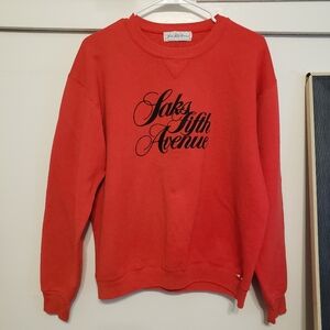 Vintage Saks Fifth Avenue Bright Red Sweatshirt